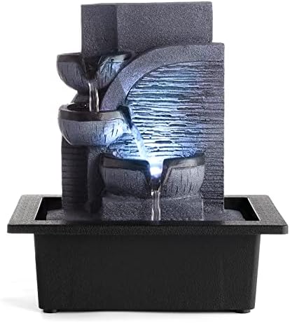 WICHEMI Indoor Waterfall Fountain with LED Light