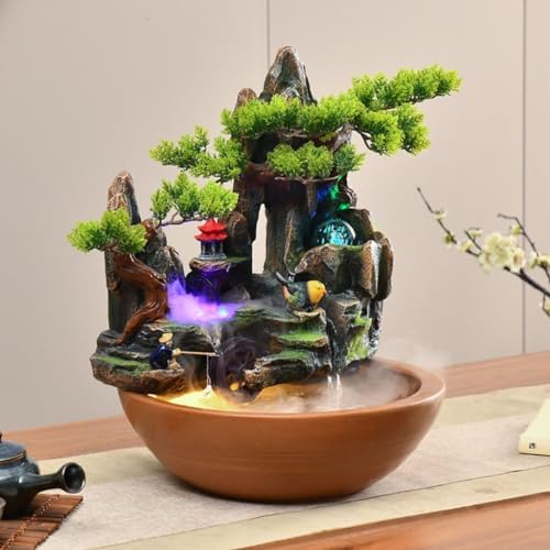 Lucky Gourd Tabletop Waterfall Fountain Office Decor