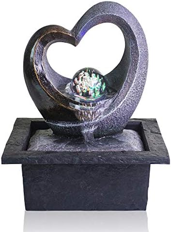 Ferrisland Tabletop Water Fountain with LED Light