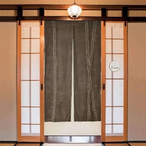 Handmade Japanese Shibori Noren Curtain 335x65in Bamboo