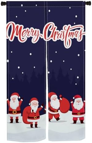 Japanese Noren Door Curtain with Snowman Christmas Design