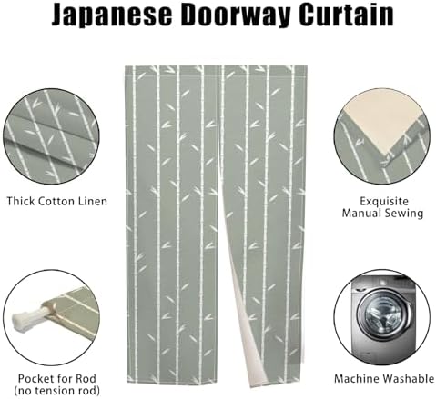 Boho Style Bamboo Decor Curtain for Home Entryway
