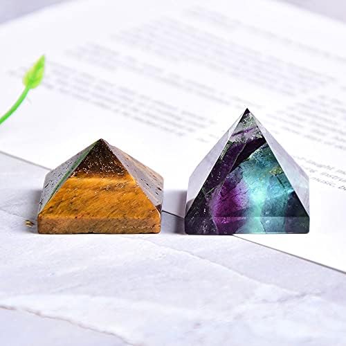 DOUKI White Turquoise Crystal Pyramid for Home Decor