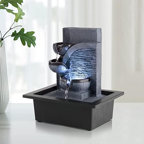 WICHEMI Indoor Waterfall Fountain with LED Light