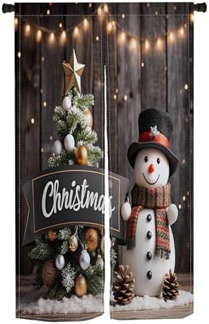 ChloropLastid Japanese Door Curtain Snowman Christmas Divider