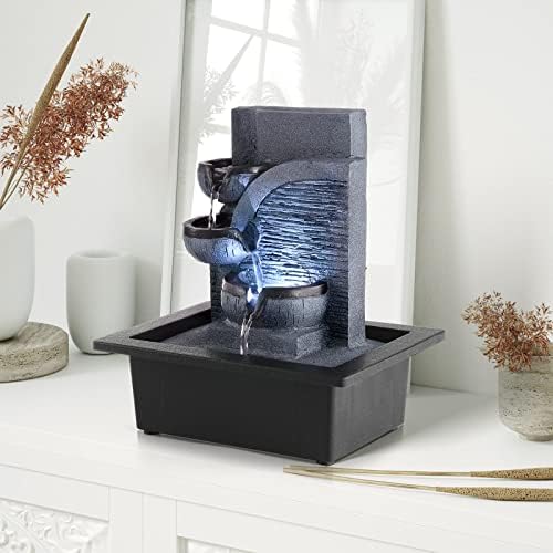 WICHEMI Indoor Waterfall Fountain with LED Light