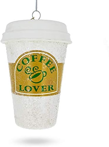 Coffee Lovers Blown Glass Christmas Ornament