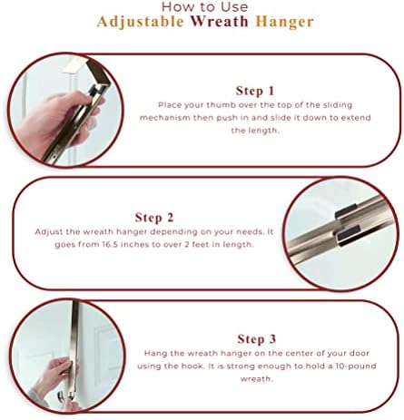 Haute Decor Adjustable Wreath Hanger 2-Pack Antique Brass