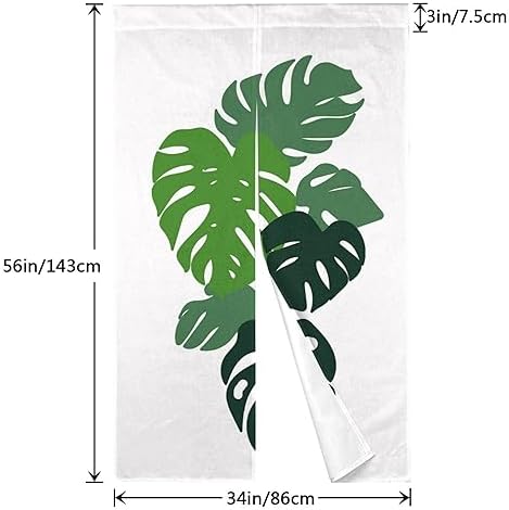 Monstera Door Curtain for Home Decor