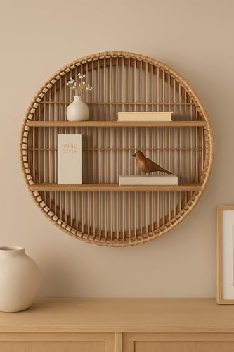 Sagebrook Home Bamboo Wall Shelf - 31 Boho Floating Shelf