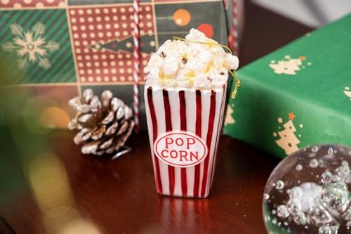 2pcs Blown Glass Popcorn Christmas Ornaments