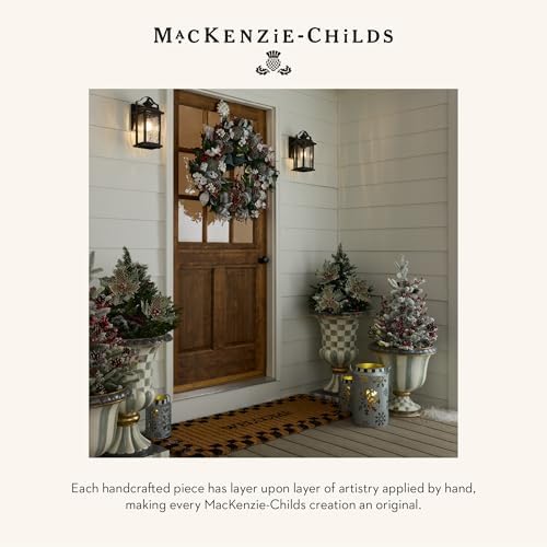 Mackenzie-Childs Wreath Hanger Gray White Check