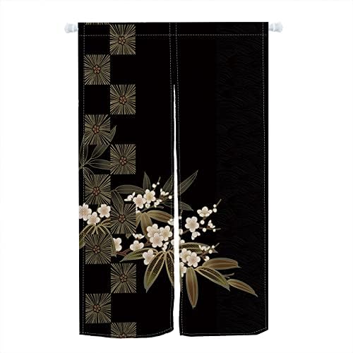 Leowefowa Noren Door Curtain with Blossom Flowers Design