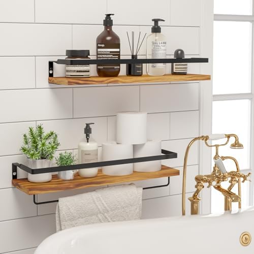 Floating Shelves for Wall Set of 2 Carbonized Black