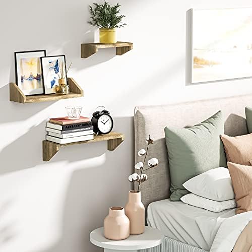 SZQINJI Carbonized Black Floating Shelves Set of 3