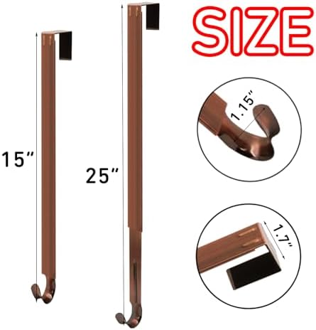 Adjustable Wreath Hanger for Front Door Brushed Bronze