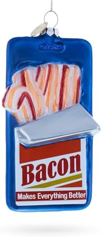 BestPysanky Bacon Pack Blown Glass Christmas Ornament