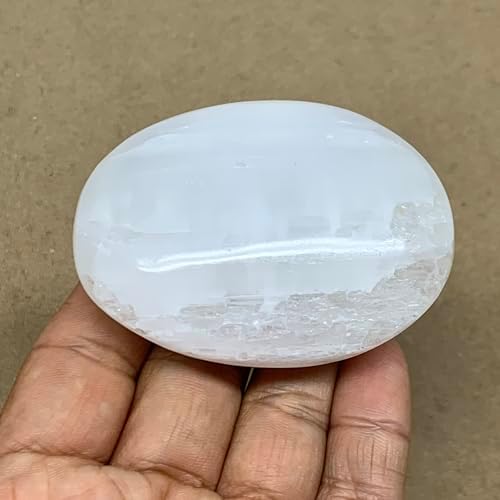 93g Natural Selenite Palm-Stone Crystal Pillow Shape