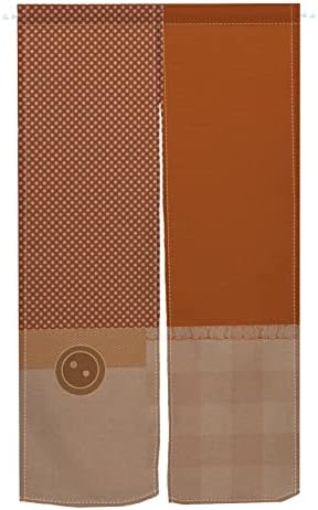 Leowefowa Japanese Style Door Curtain with Dots and Plaid Pattern