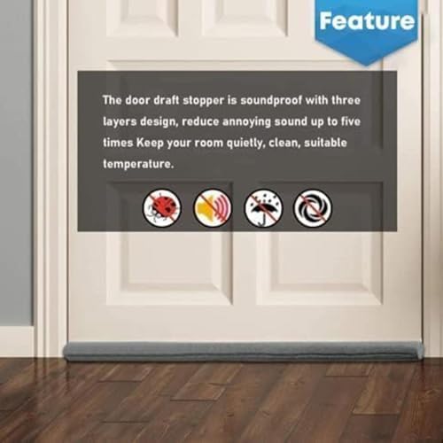 Adjustable Door Draft Stopper for Noise and Weather Blocking