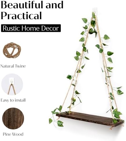 No Drill Floating Shelves for Wall Set of 2