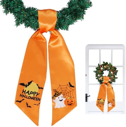TONIFUL Halloween Wreath Sash for Front Door