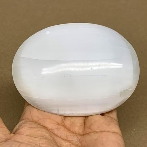 WatanGems 066 lbs Large Selenite Palm-Stone Crystal Pillow Shape