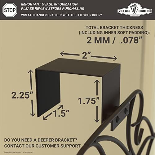 Front Door Wreath Hanger - Colonial Design Brown