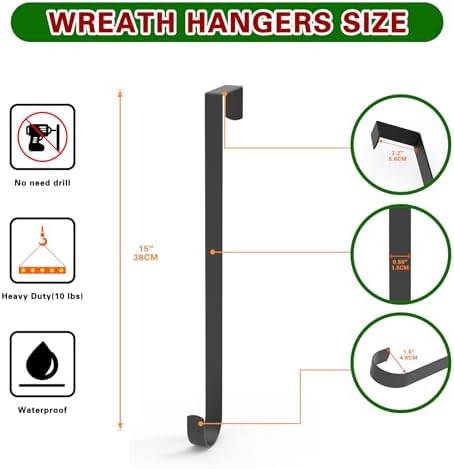 15 Inch Steel Wreath Hanger for Front Door 1