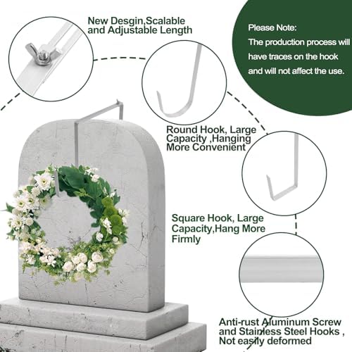4PCS Heavy Duty Metal Wreath Hanger for Gravestone