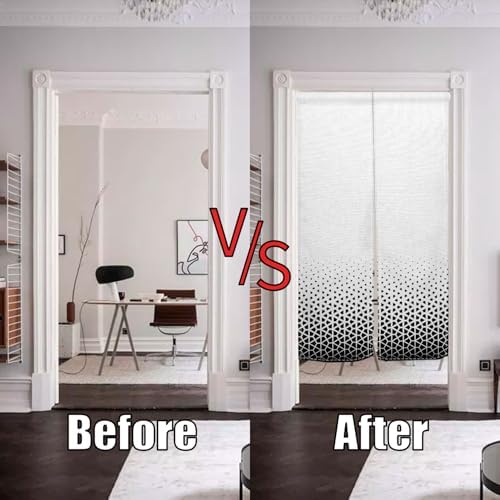 Japanese Noren Door Curtain with Abstract Geometric Patterns