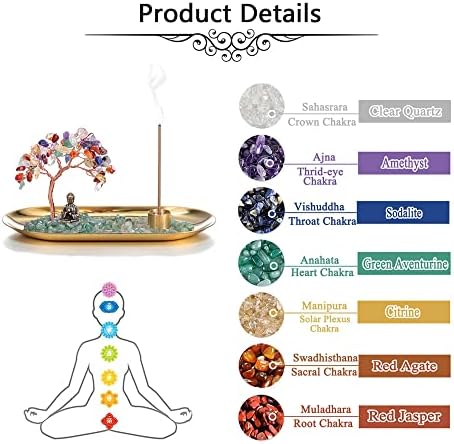 Jovivi Crystal Incense Holder for Sticks