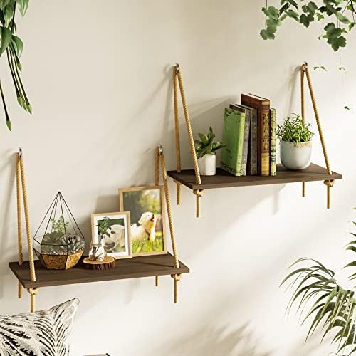 BAMFOX Hanging Wall Shelves Set of 2