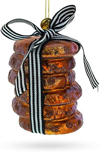 Delectable Chocolate Chip Cookies Glass Christmas Ornament 1