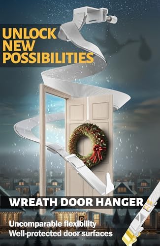 Menz Adjustable Wreath Door Hanger - White