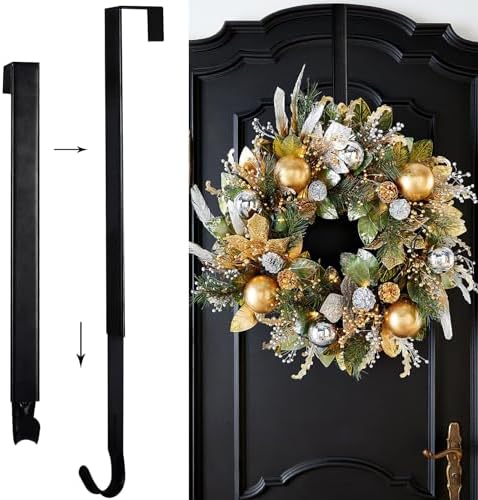 Shangtianfeng 2 Pack Adjustable Front Door Wreath Hangers