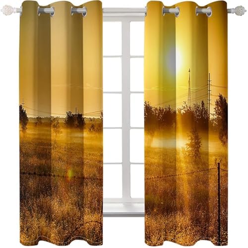 Homxi 2 Panel Blackout Curtains Set for Bedroom