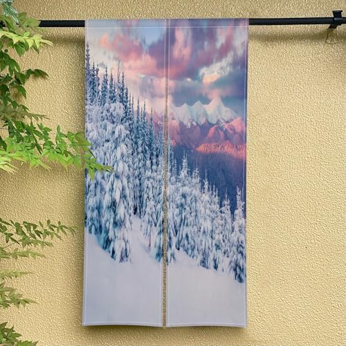 ChloropLastid Winter Wonderland Noren Door Curtain 34x60 Inches