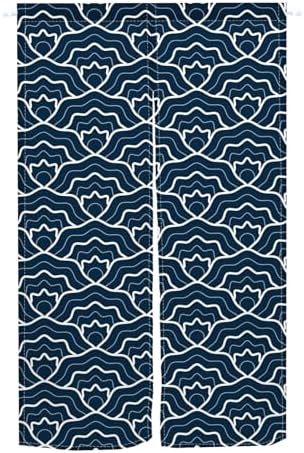 Traditional Japanese Noren Door Curtain Royal Blue 34x60