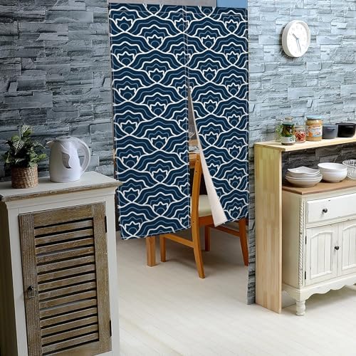 Traditional Japanese Noren Door Curtain Royal Blue 34x60