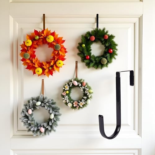 Black Wreath Hanger - Heavy Duty Seasonal Decor Hook