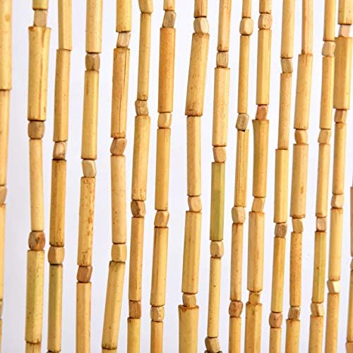 FlavorThings 36x79 inch Natural Wood Bamboo Beaded Curtain Room Divider