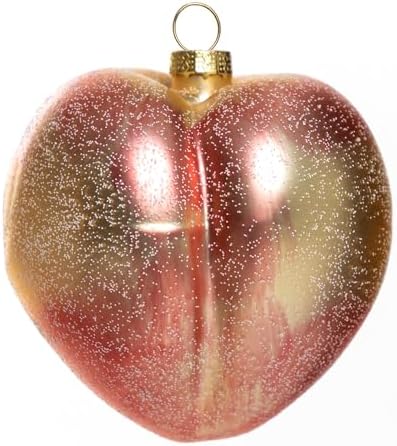 2pcs Blown Glass Peach Christmas Ornaments