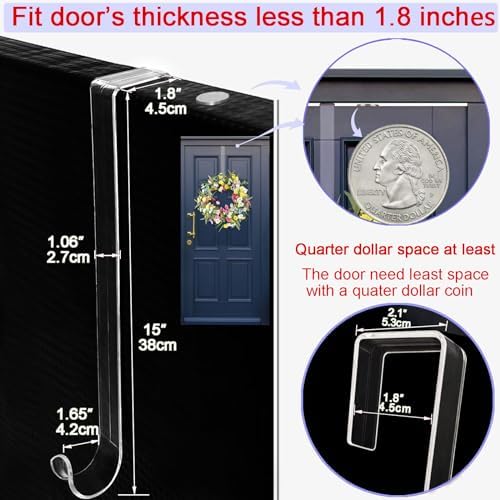15 Inch Wreath Hangers 2 Pack for Front Door