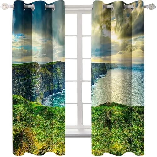 Homxi Kitchen Curtains 2 Panels Set Blackout Grommet
