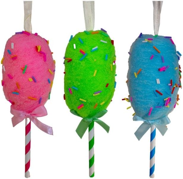 Kurt S Adler Cotton Candy Ornaments 3 Assorted