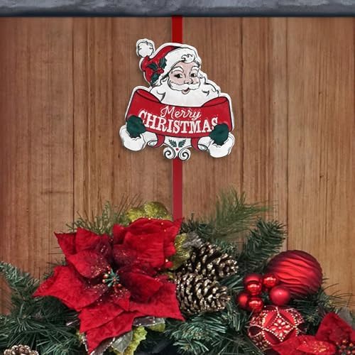 All Chic Christmas Wreath Hanger for Front Door with Santa Hook