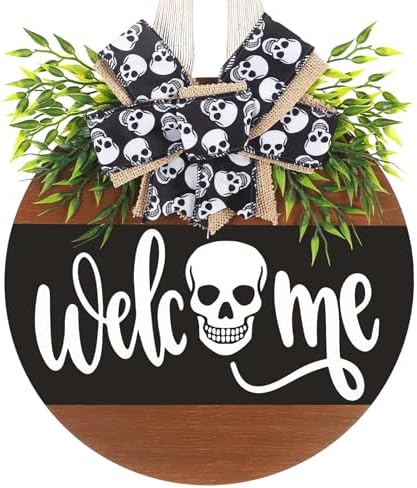 Wenmaqin Halloween Wreath Door Decor Sign