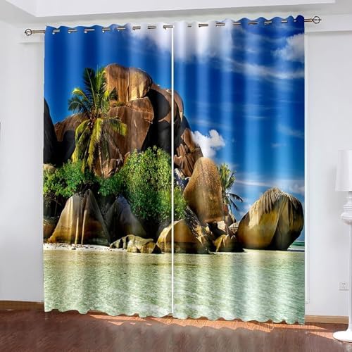 Homxi Curtain Blackout 2 Panels Living Room Set