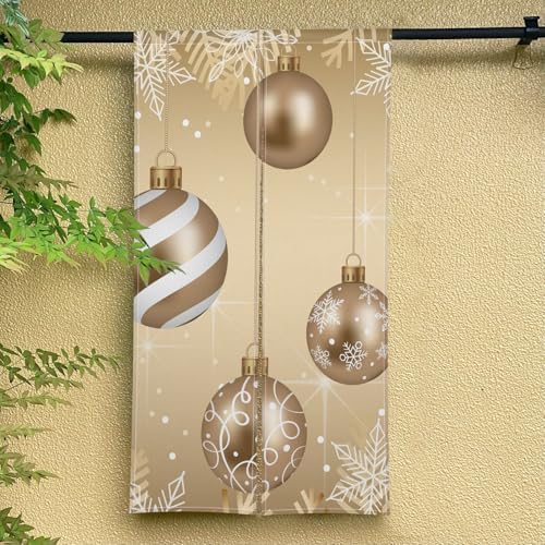 ChloropLastid Christmas Ball Gold Noren Curtain
